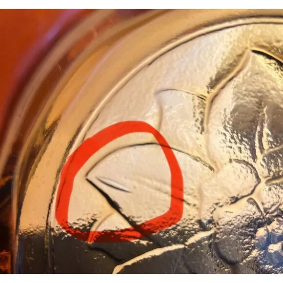 Vintage Amber Ashtray Paint Brush Trinket Coin Dish Indiana Glass MCM Heavy - Picture 10 of 11